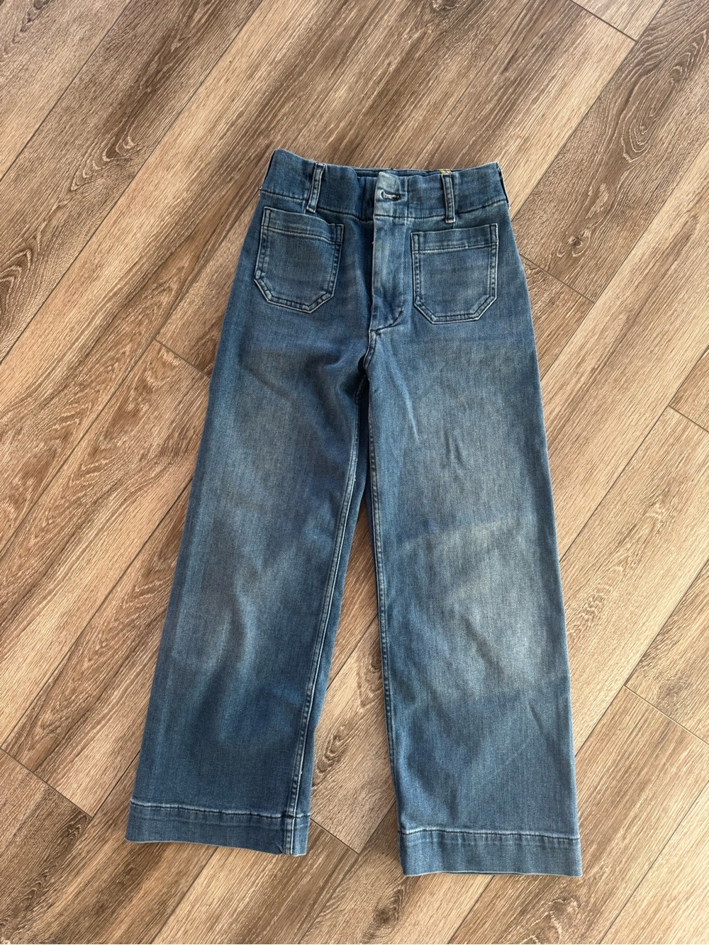 Anthropologie Wide-Leg Jeans in Medium Blue Wash